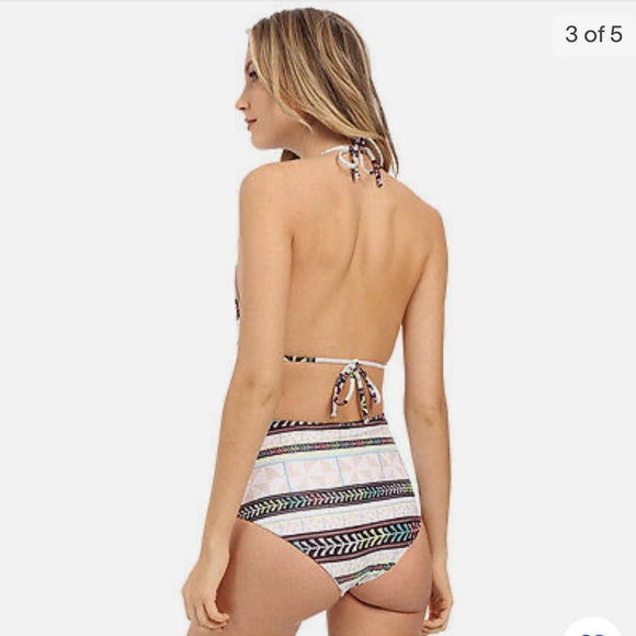 MARA HOFFMAN slit front reversible halter one piece swimsuit small - Picture 3 of 5